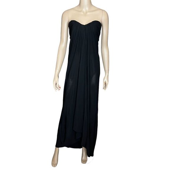 Thomas Wylde Cocktail Dress Gown Strapless Maxi Black - Picture 1 of 12